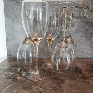 Elegant Gold Stem Wine Glasses